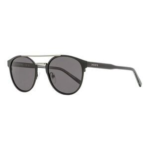 Lacoste Sunglasses Oval Full Rim, Black Frame and Solid Grey Lens L263S002